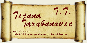 Tijana Tarabanović vizit kartica
